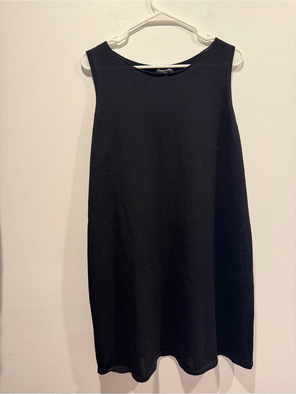 Eileen Fisher Sleeveless Black Wool Dress